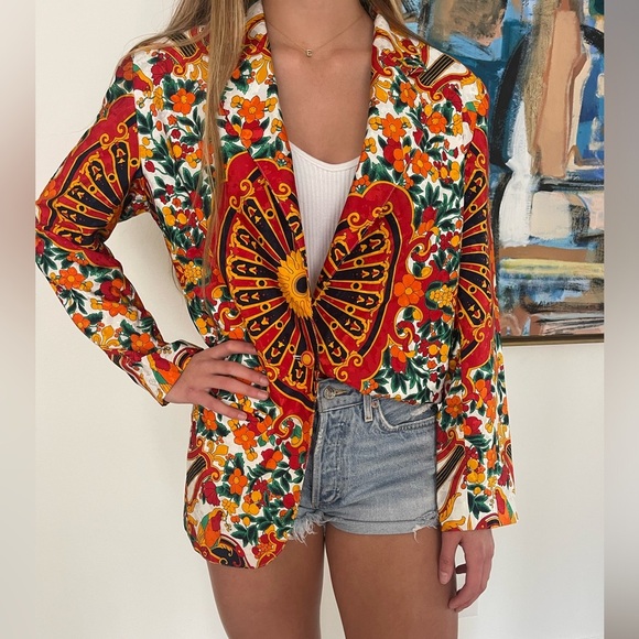 The coolest vintage vibrant and funky Howard Wolf Blazer size 10 - Picture 1 of 13